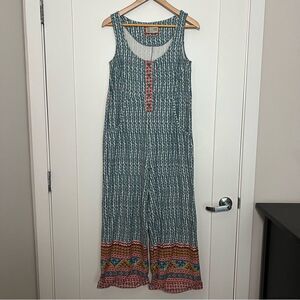 Anthropologie Saturday Sunday Small Lizzy Jumpsuit Batik Aztec Sleeveless Cotton